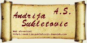 Andrija Šukletović vizit kartica